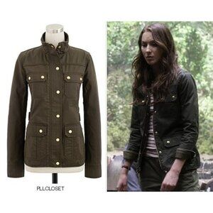 J.Crew The Downtown Field Jacket in olive green Zip Closure small (F328)